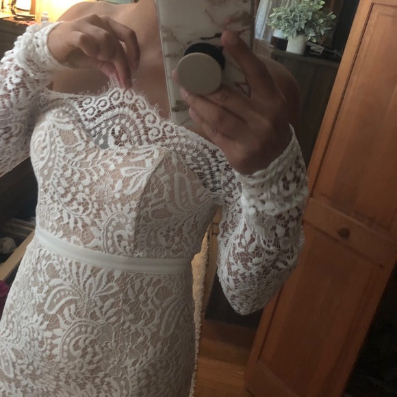 White lace high low dress - Picture 3 of 3